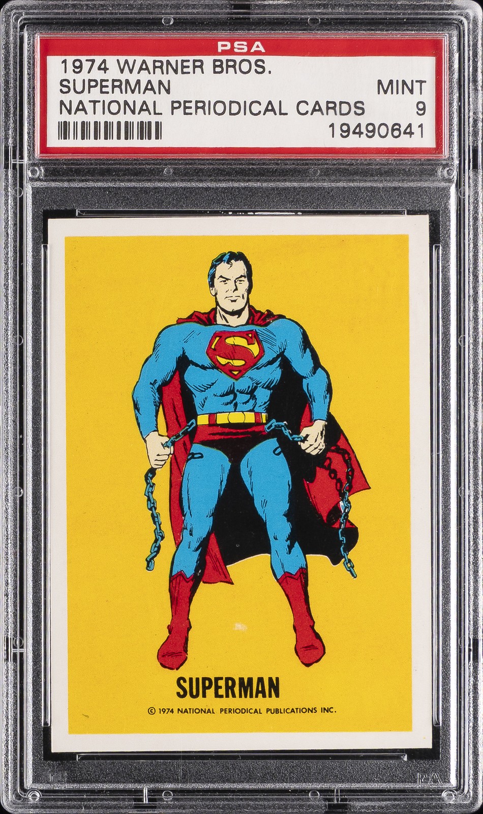 1974 WARNER BROS. NATIONAL PERIODICAL CARDS SUPERMAN PSA 9