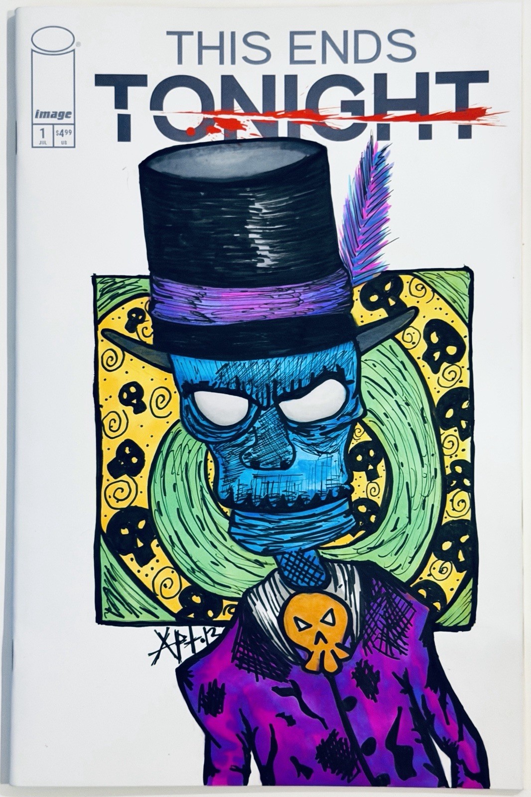 This Ends Tonight #1 - Blank Sketch Variant Cover w/ Original Art by Apt 12 COA