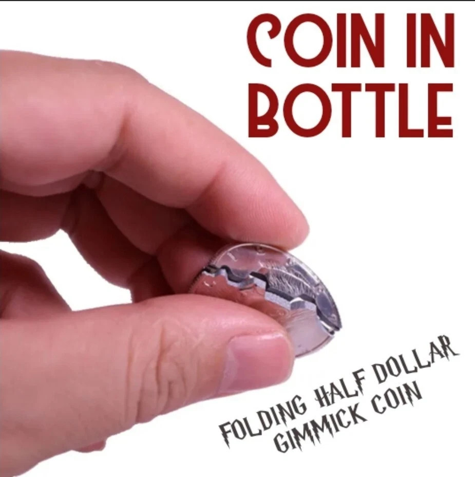 Folding Coin in Bottle Magic Trick - Half Dollar Coin Illusion - Easy to Perform