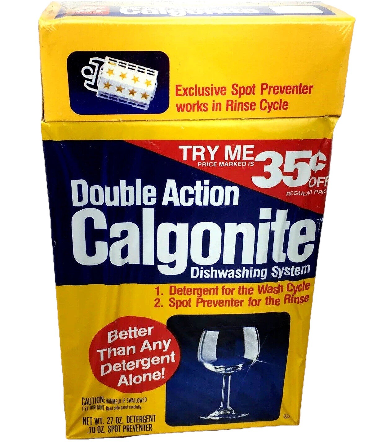 Vintage Calgonite Detergent Dish Washer Soap 80s Kitchen Prop Advertising Box