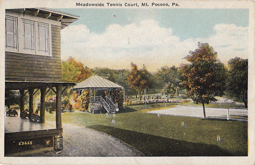 Postcard Meadowside Tennis Court Mt Pocono PA 
