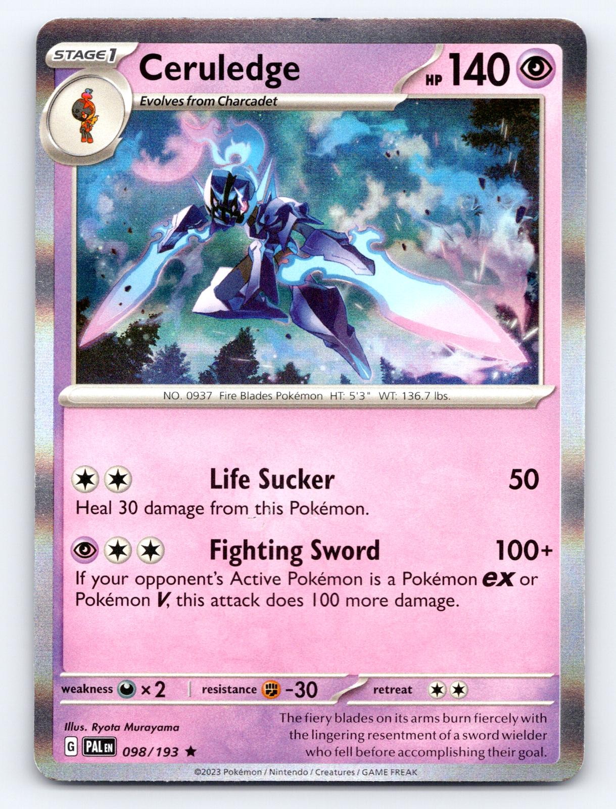 Ceruledge 098/193 Rare Paldea Evolved Pokemon Holo Moderately Played
