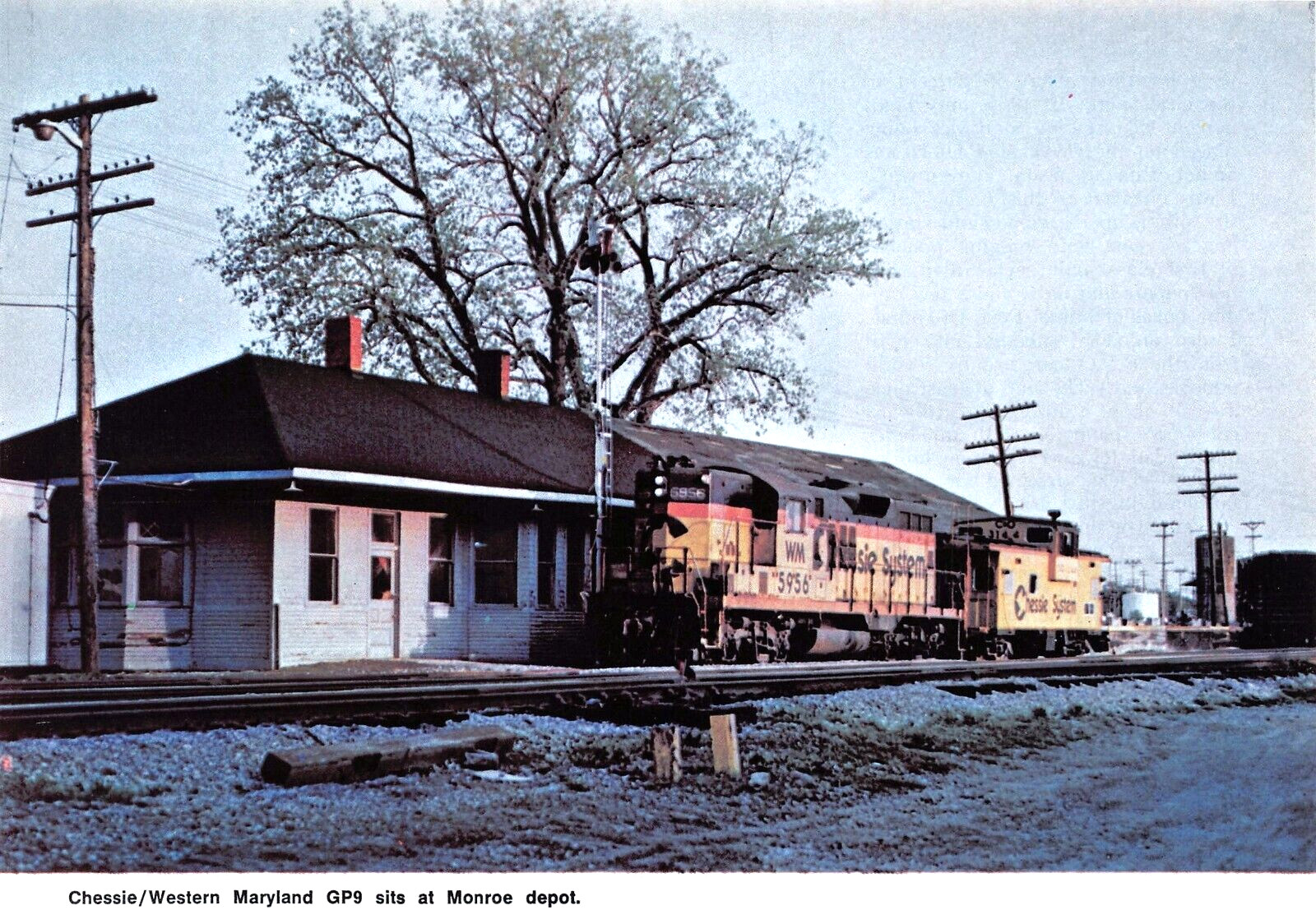 Danville VA Depot With Chessie/Western MD GP9 Waiting At Station Vtg Mag Excerpt