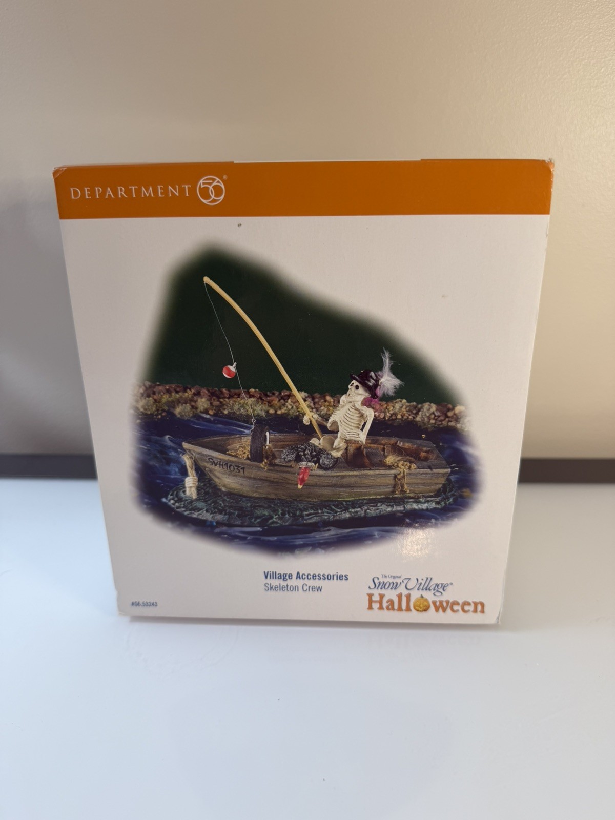 Dept 56 Halloween Series Skeleton Crew Boat Fishing Snow Village Acc. #56.53243