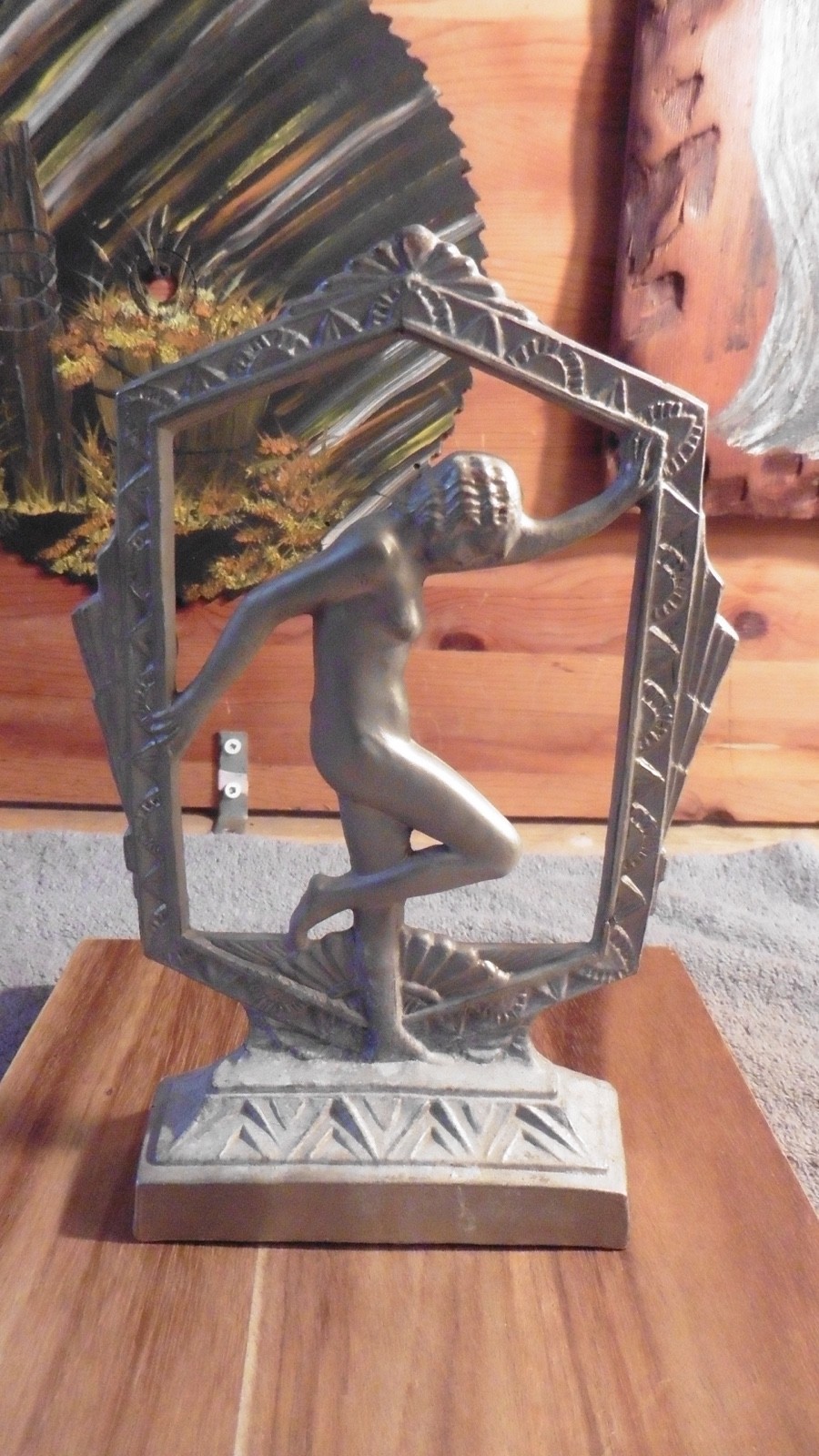 Frankart Style Billings Art Deco Nude Lady Nymph Lamp Art Nouveau Pewter