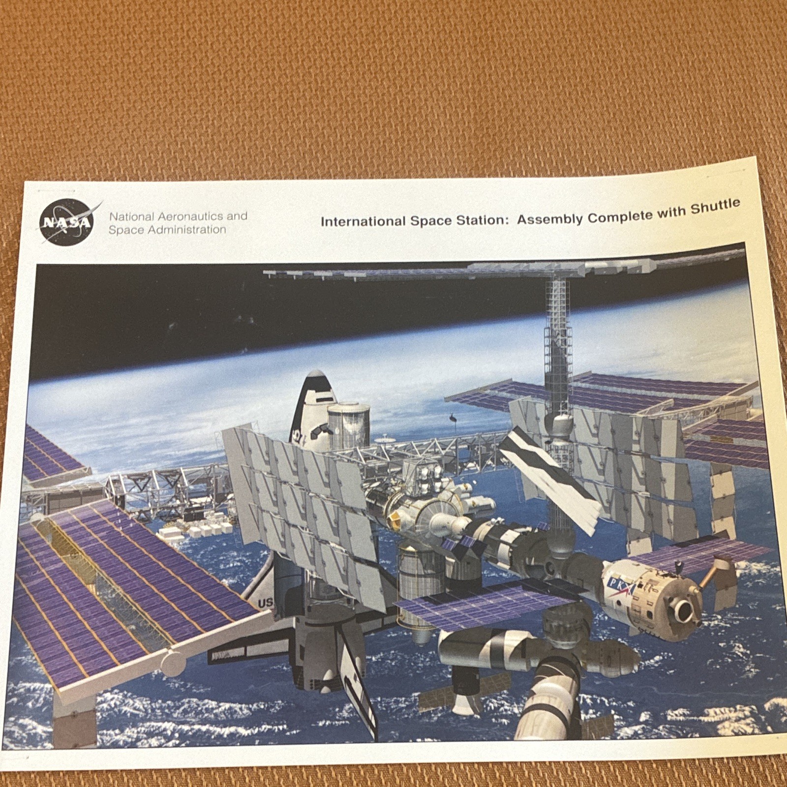 NASA International Space Station Assembly Complete w/ Shuttle Print
