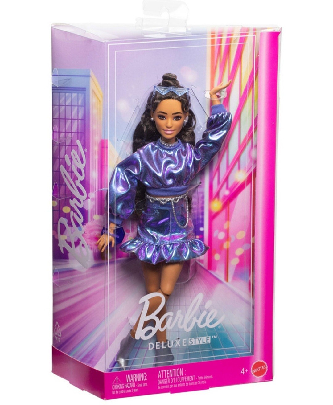 Barbie Deluxe Style Fashion Doll #7 in Metallic Blue Top and Skirt Toy BRAND NEW