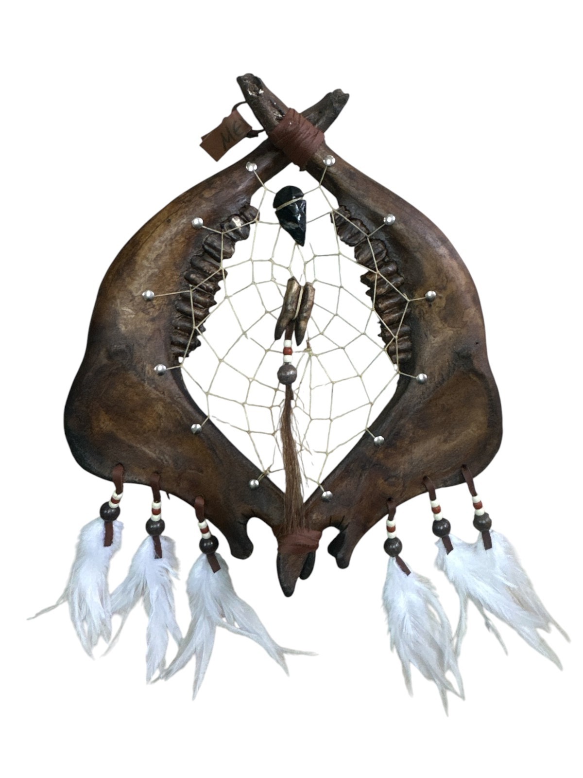 HANDMADE JAWBONE DREAMCATCHER ,  handmade  , southwest art , arts & crafts