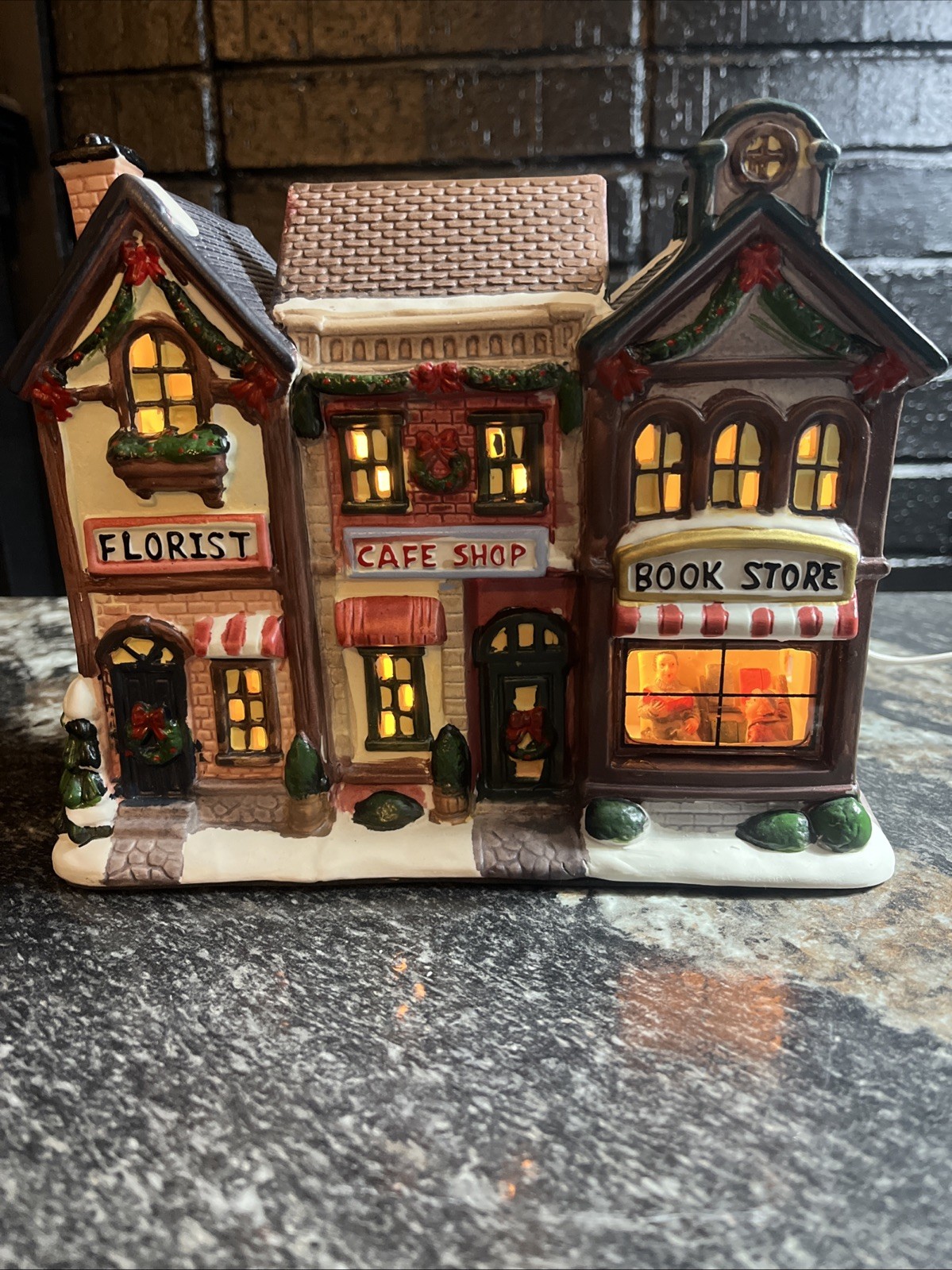 Holiday Time Shopping Square Plaza Commercial Christmas Village Lighted
