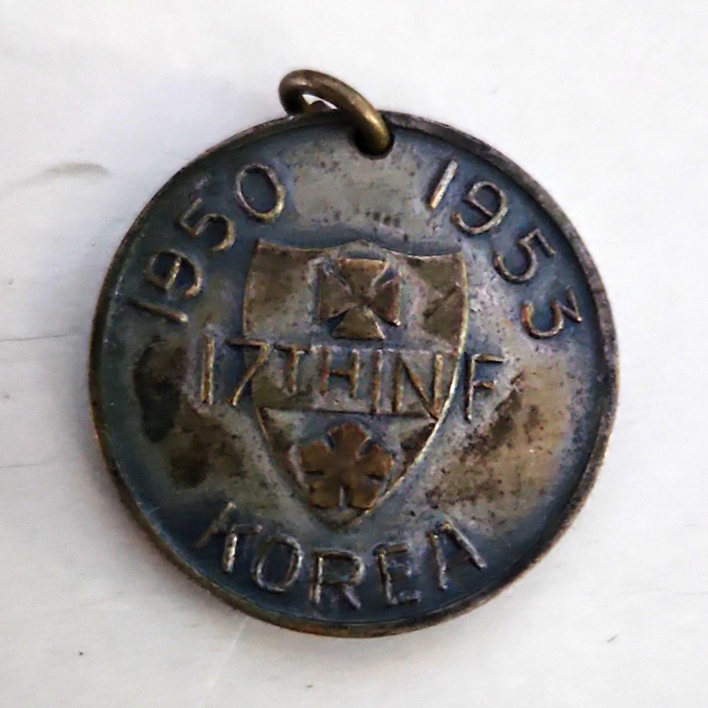 Original 1950-1953 Korean War 17th Inf Buffalo Bill Quinn Challenge Coin Pendant