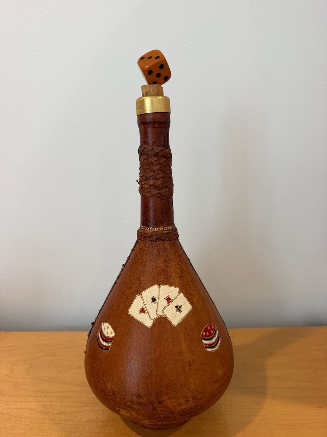70s Italian Vintage Man Cave Vibe, Card Players Decanter
