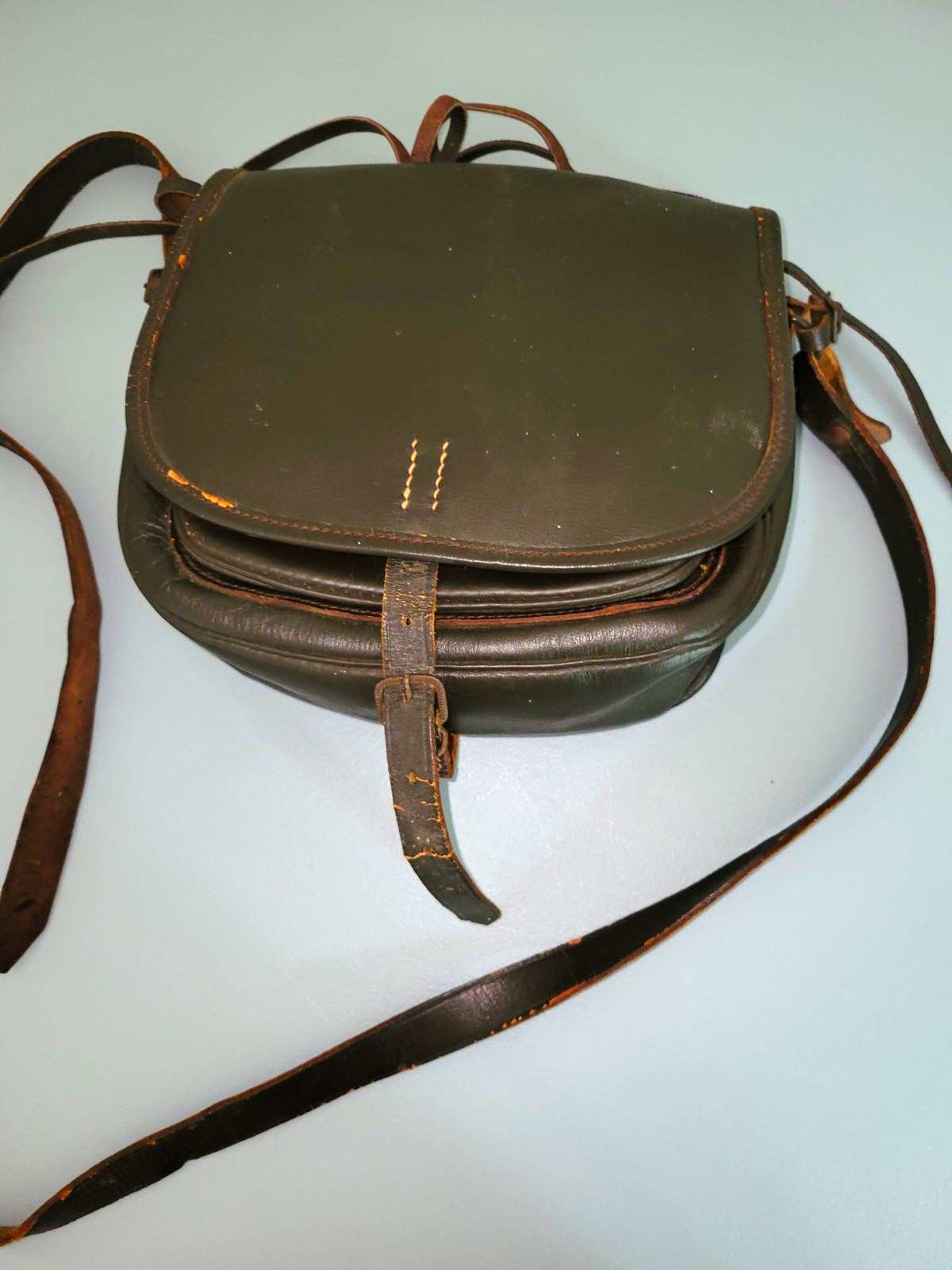 Vintage Leather Cross-body Motorcycle Satchel Bag