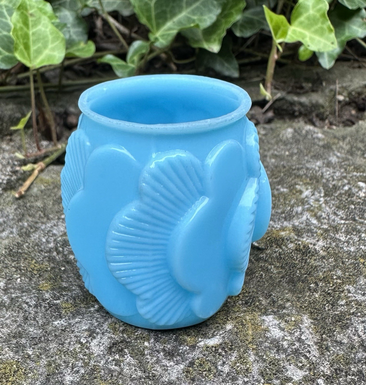 Antique Dithridge Blue Glass Sunset Toothpick Holder Circa 1894 