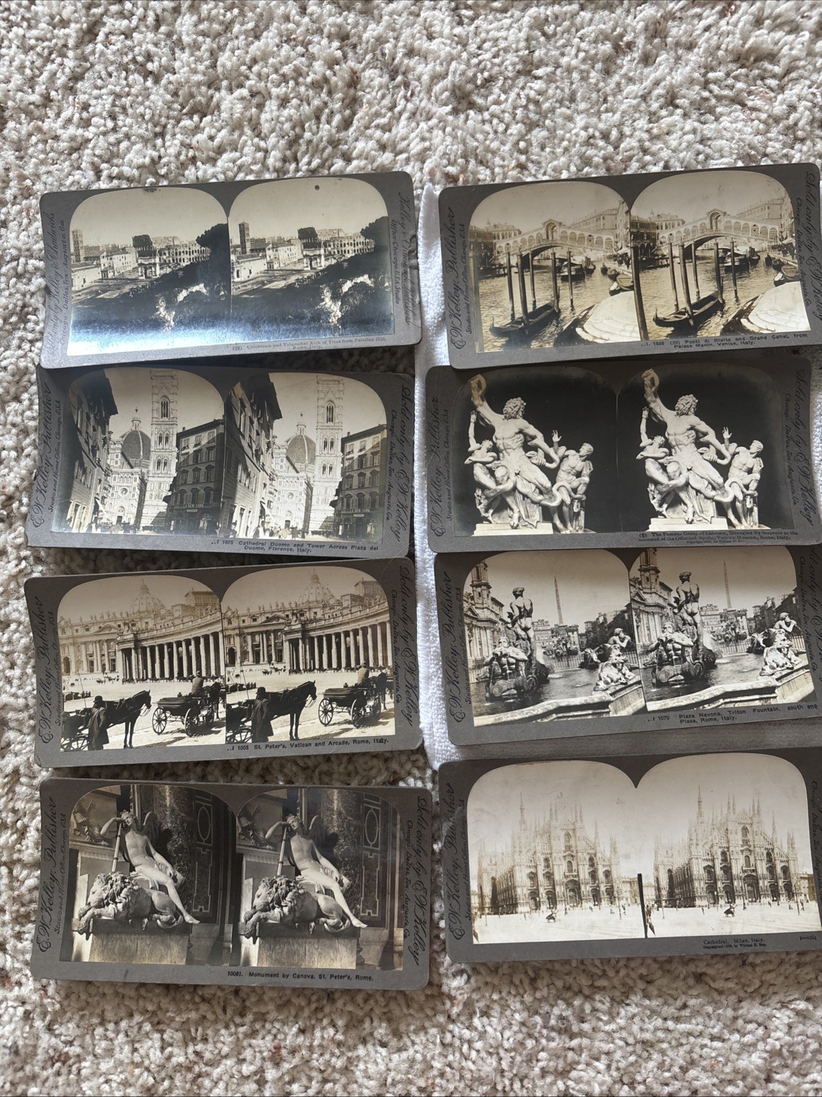 Stereographic Stereo Optic Cards Set E.W. Kelley Publisher