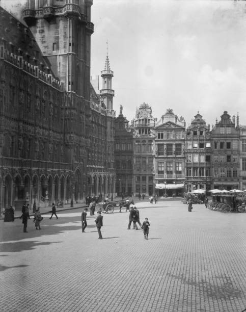 Travel views of Europe 1900s Grand Place Brussels Historic Old Photo 3