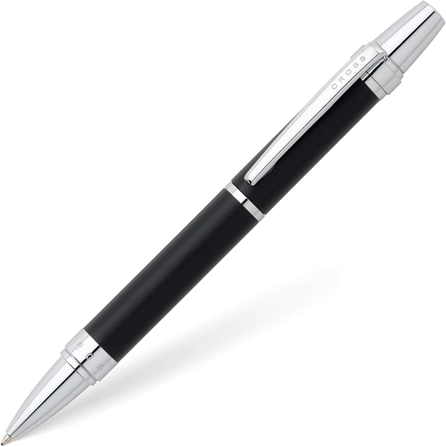 Cross Nile Ballpoint Pen Satin Black & Silver Trim New In Box  AT0382G-7