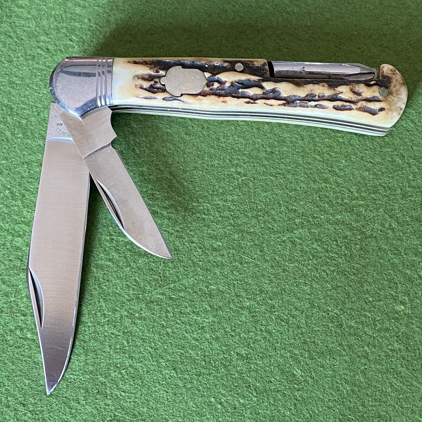 Rare Vintage AG Russell Japan Trick Lock Hunter Tool Pocket Knife 
