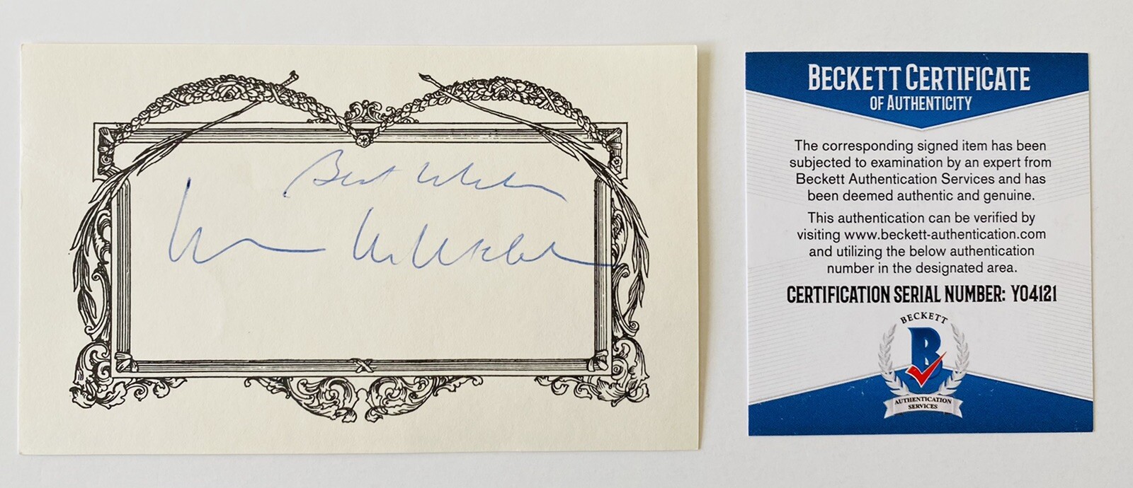 Marvin Mitchelson Signed Autographed 3x5 Card BAS Beckett Cert Celebrity Lawyer