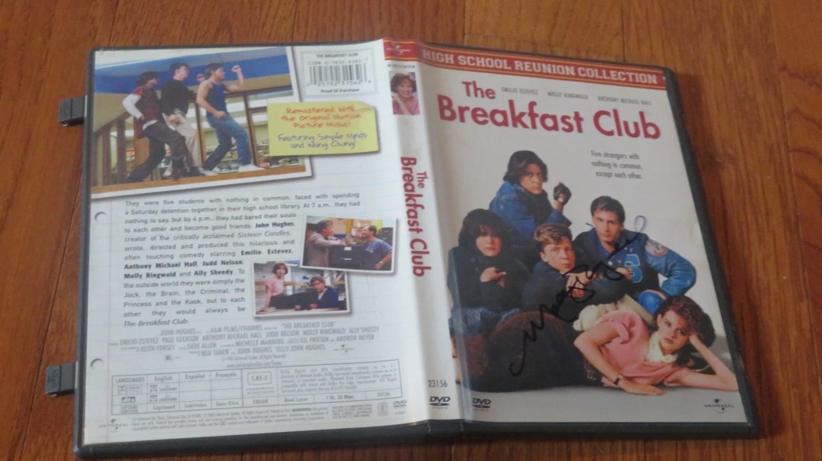 Molly Ringwald Autographed Hand Signed DVD Breakfast Club Cover