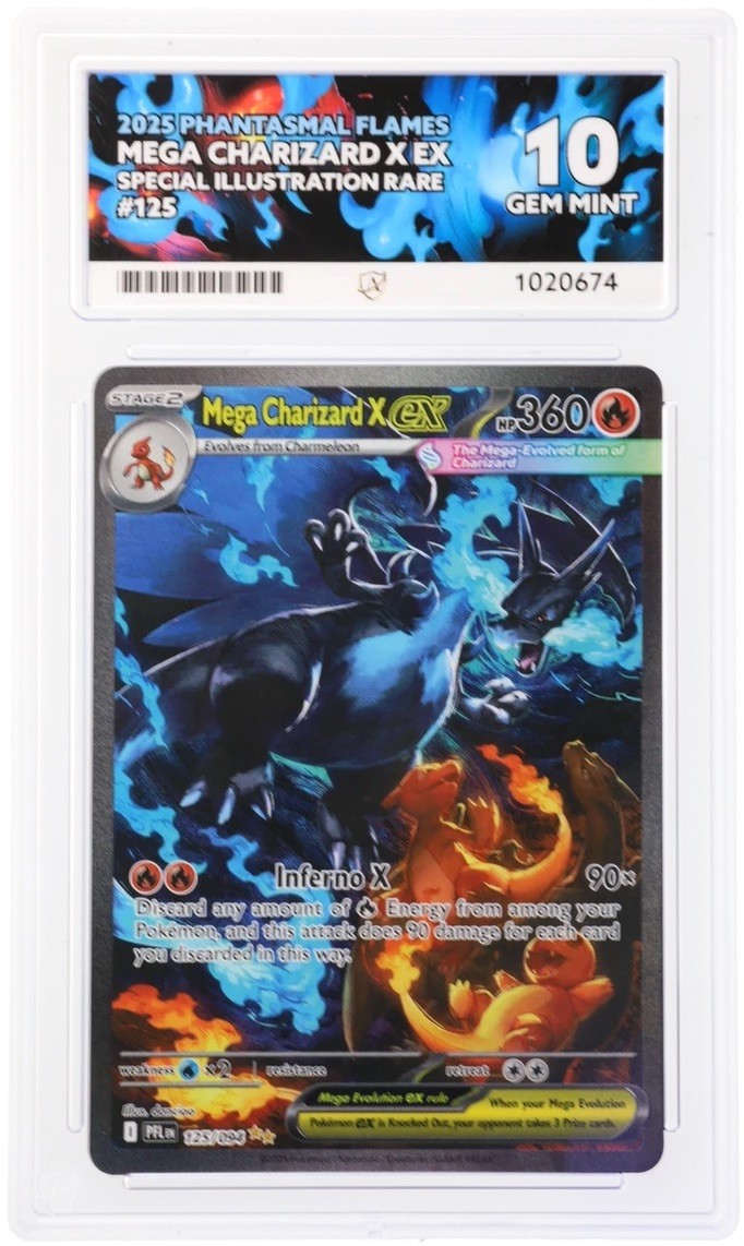 Mega Charizard EX Pokémon Phantasmal Flames 125/094 SIR Ace 10 Perfect Subgrades