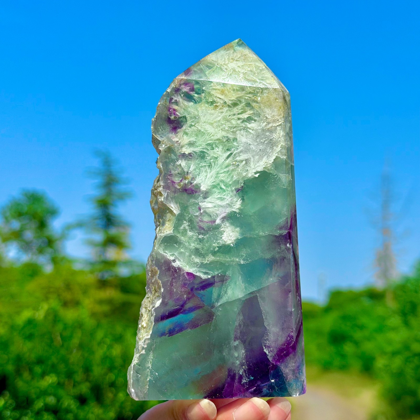 1.26LB Rare Natural Fluorite Quartz Crystal Freeform Mineral Specimen Healing