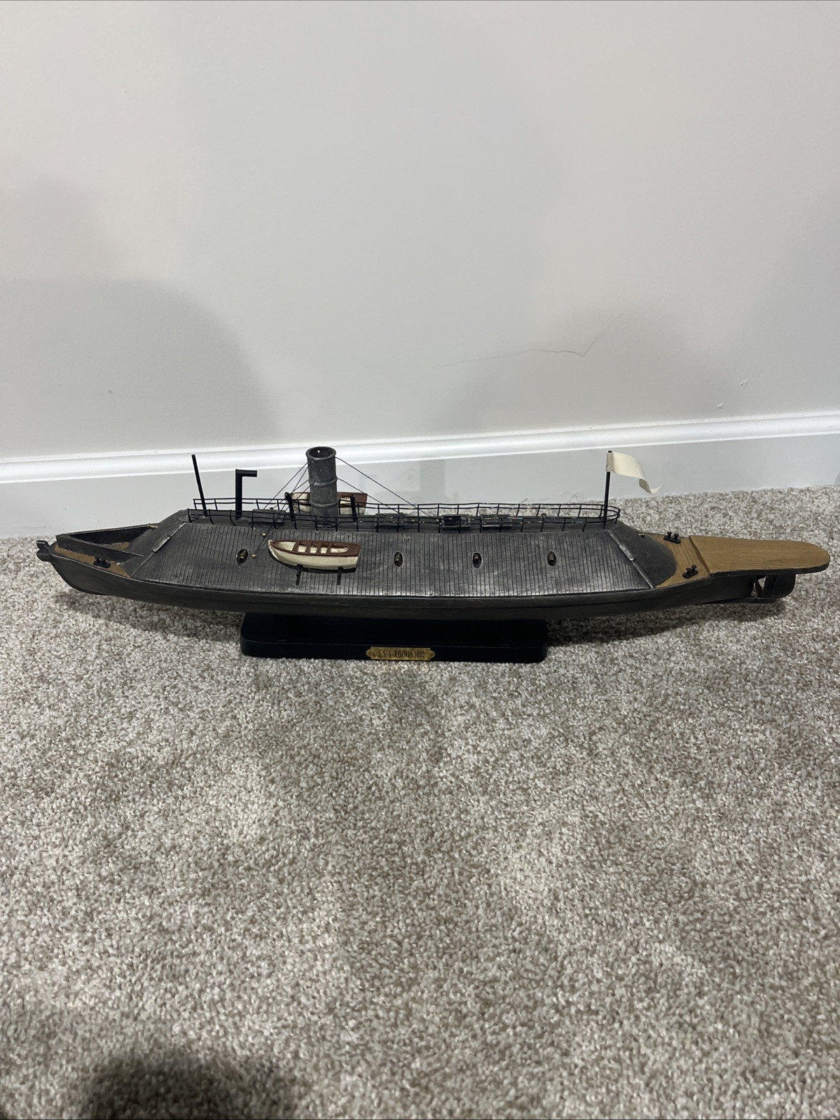 Rare 24” CSS Virginia 1862 Resin Replica Civil War Model Ship B1
