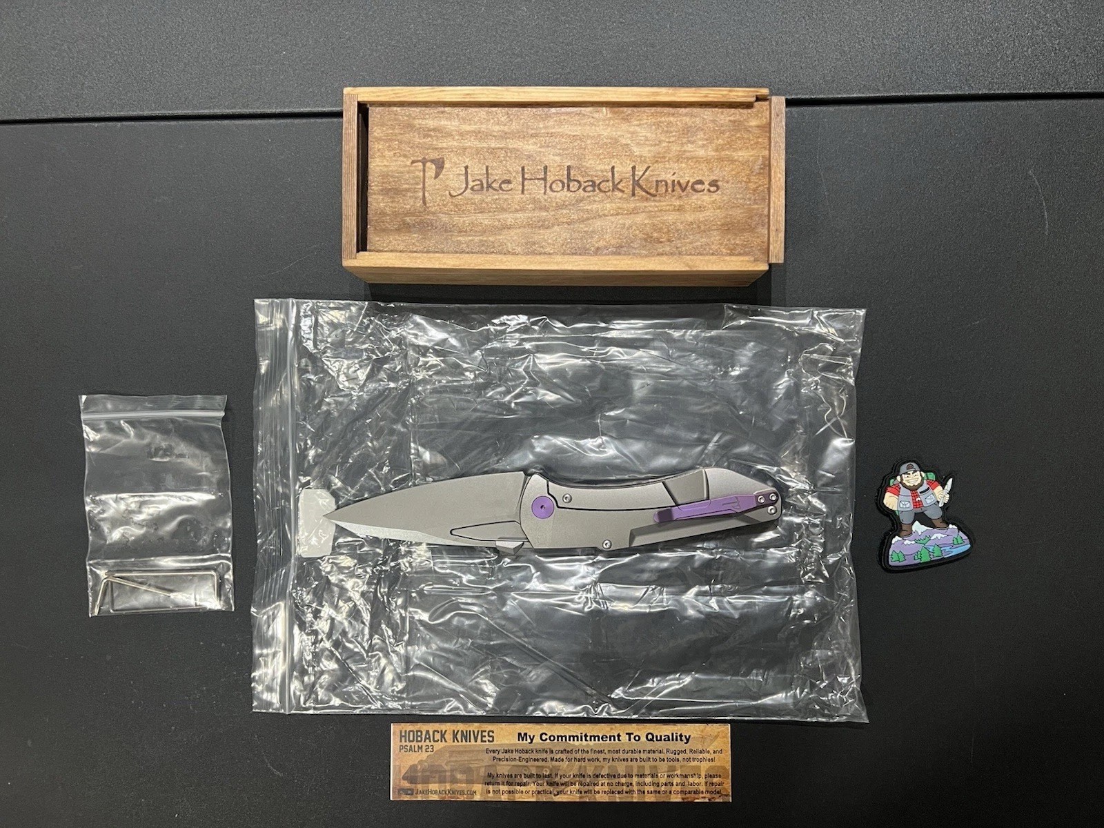 Hoback Knives ~ Summit Framelock HOB030SP Titanium + Purple Anodized ~ NEW