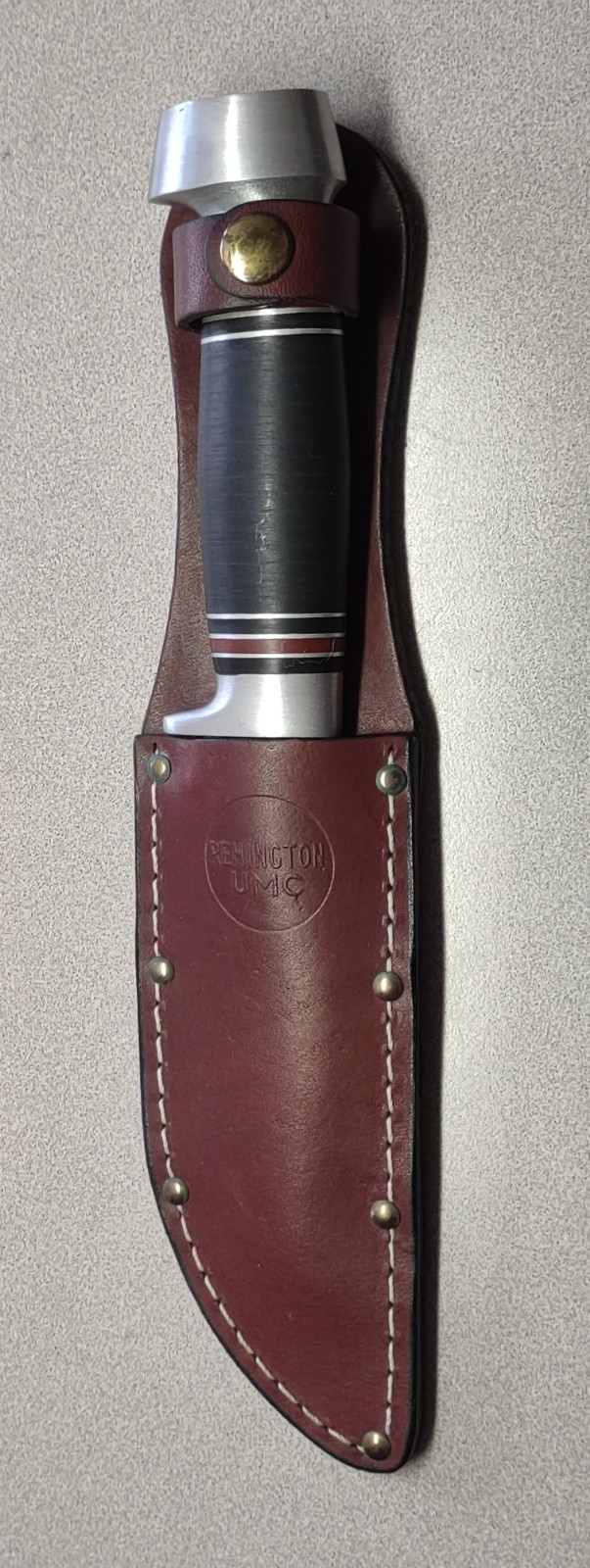Remington UMC RH-134 Fixed Blade Hunting Knife w/ Sheath-Leather Handle-UNUSED