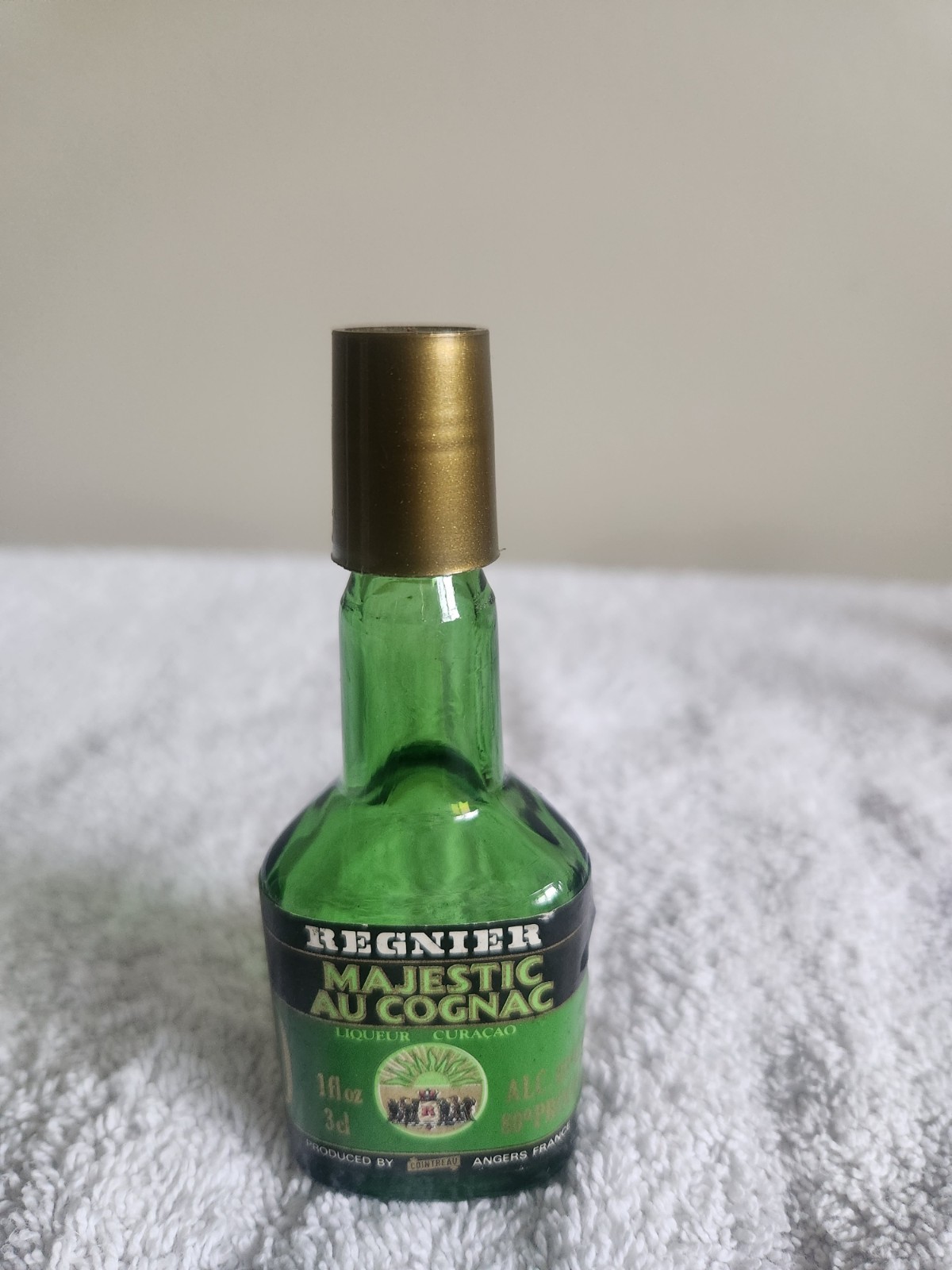 Vintage Regnier Majestic Almognac Curacao Cointreau Green Mini Bottle EMPTY