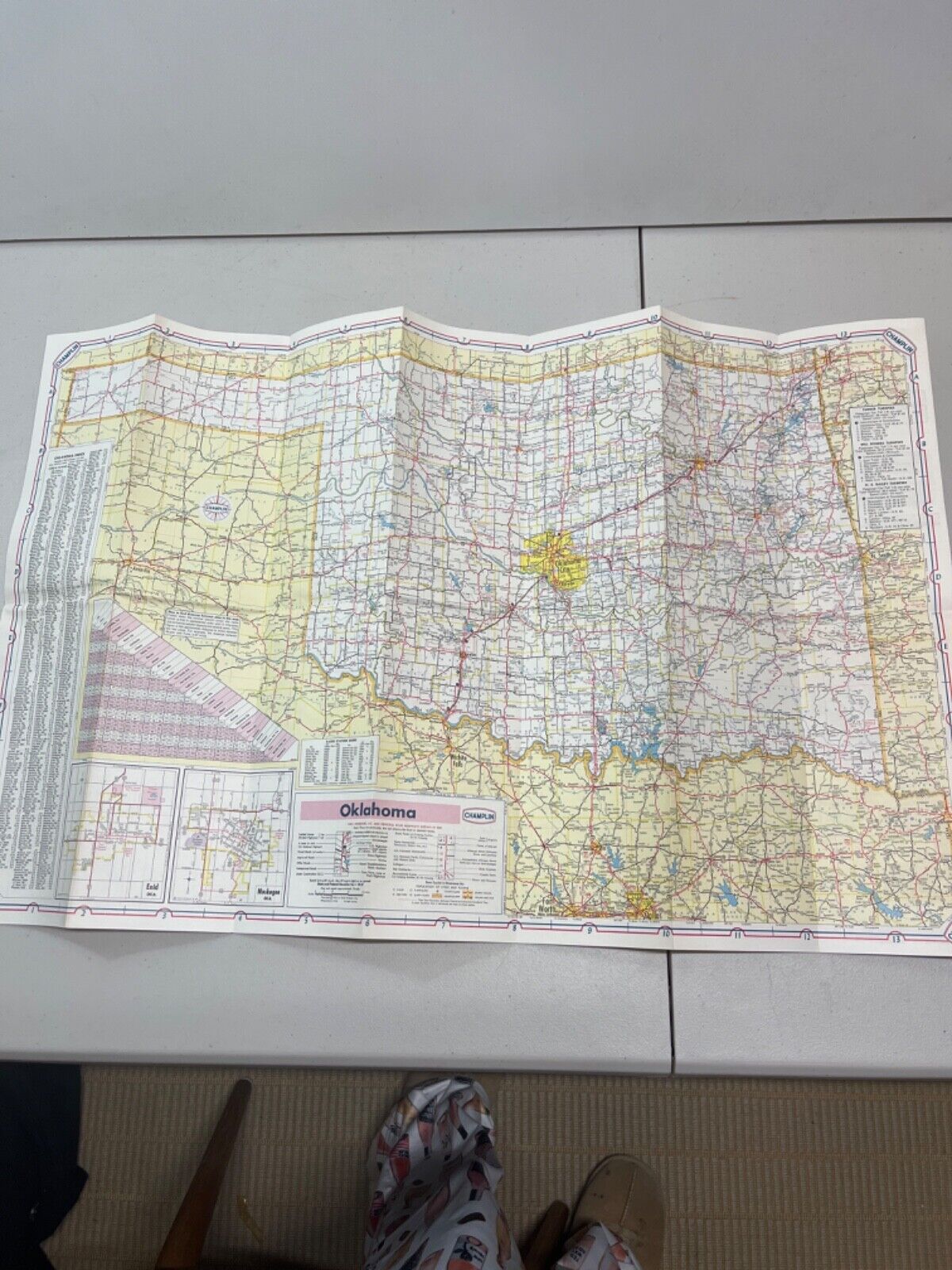 1964 Champlin Oklahoma Sightseeing in the Great Plains Map