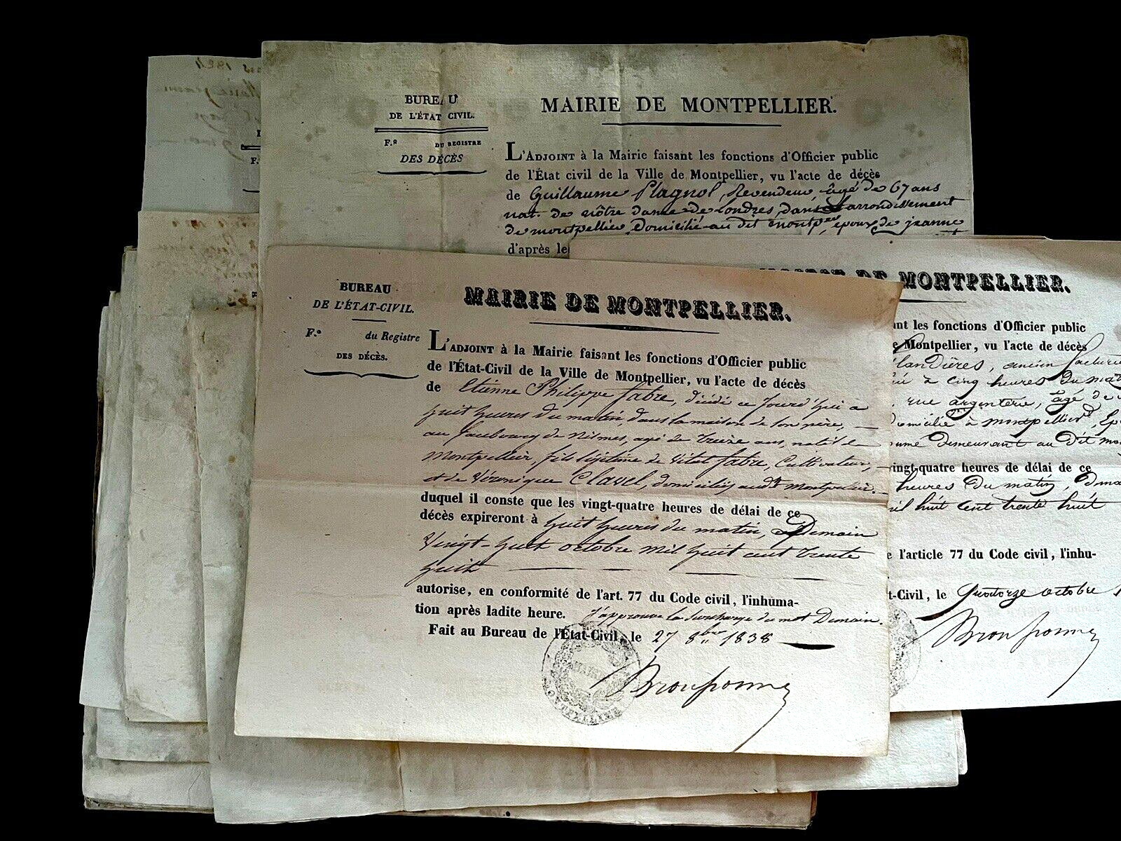 DEATH CERTIFICATE Authentic Document from 1800s