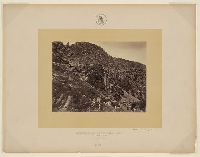 Photo:Wahsatch Utah 1869 Man on Train American Canyon Landscape O'Sullivan