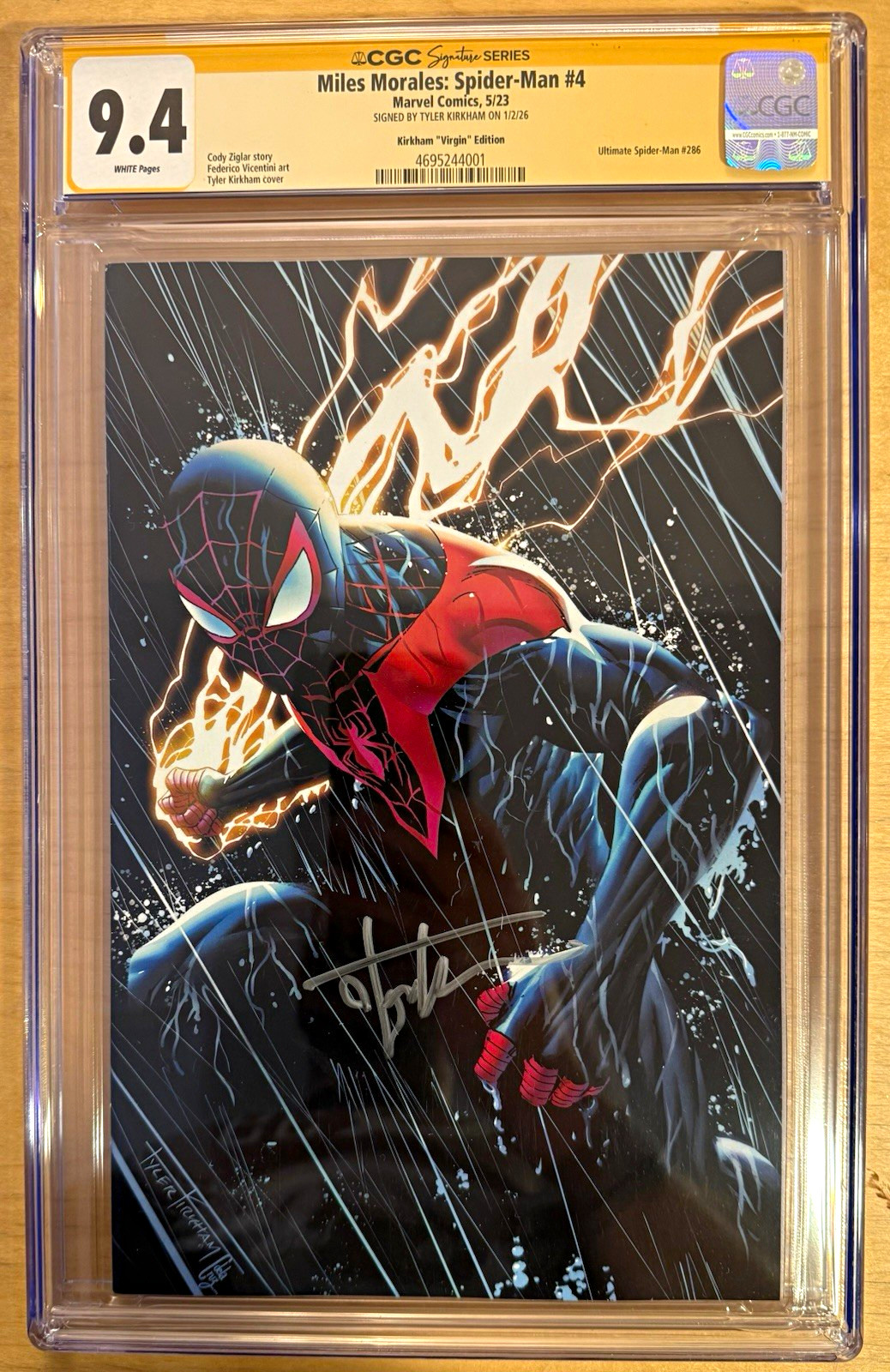 Miles Morales: Spider-Man #4 CGC 9.4 Signed by Tyler Kirkham