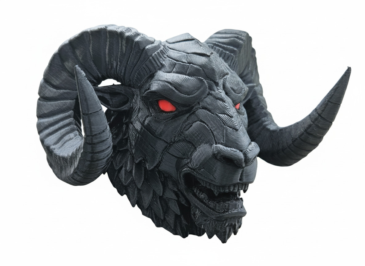 Custom Ram Skull Hood Ornament Red Eyes Fits Dodge Ram 1500 2500 3500