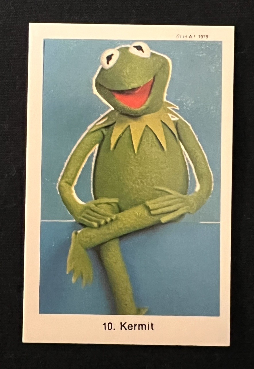 1978 SWEDISH MUPPET SHOW #10 KERMIT *ROOKIE CARD* JIM HENSON DISNEY LOW POP MINT