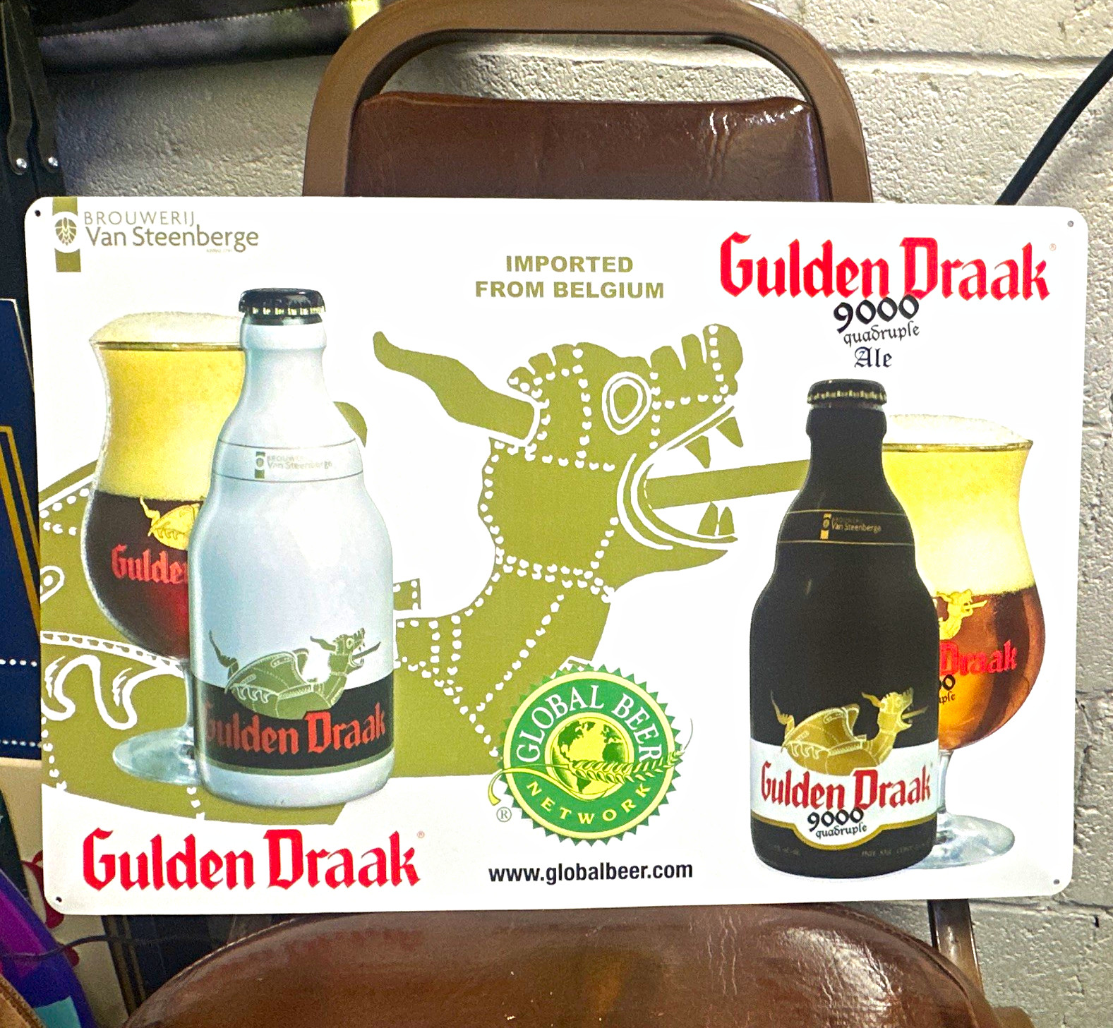Gulden Draak 9000 Quadrupel Ale Imported From Belgium Beer Sign Breweriana