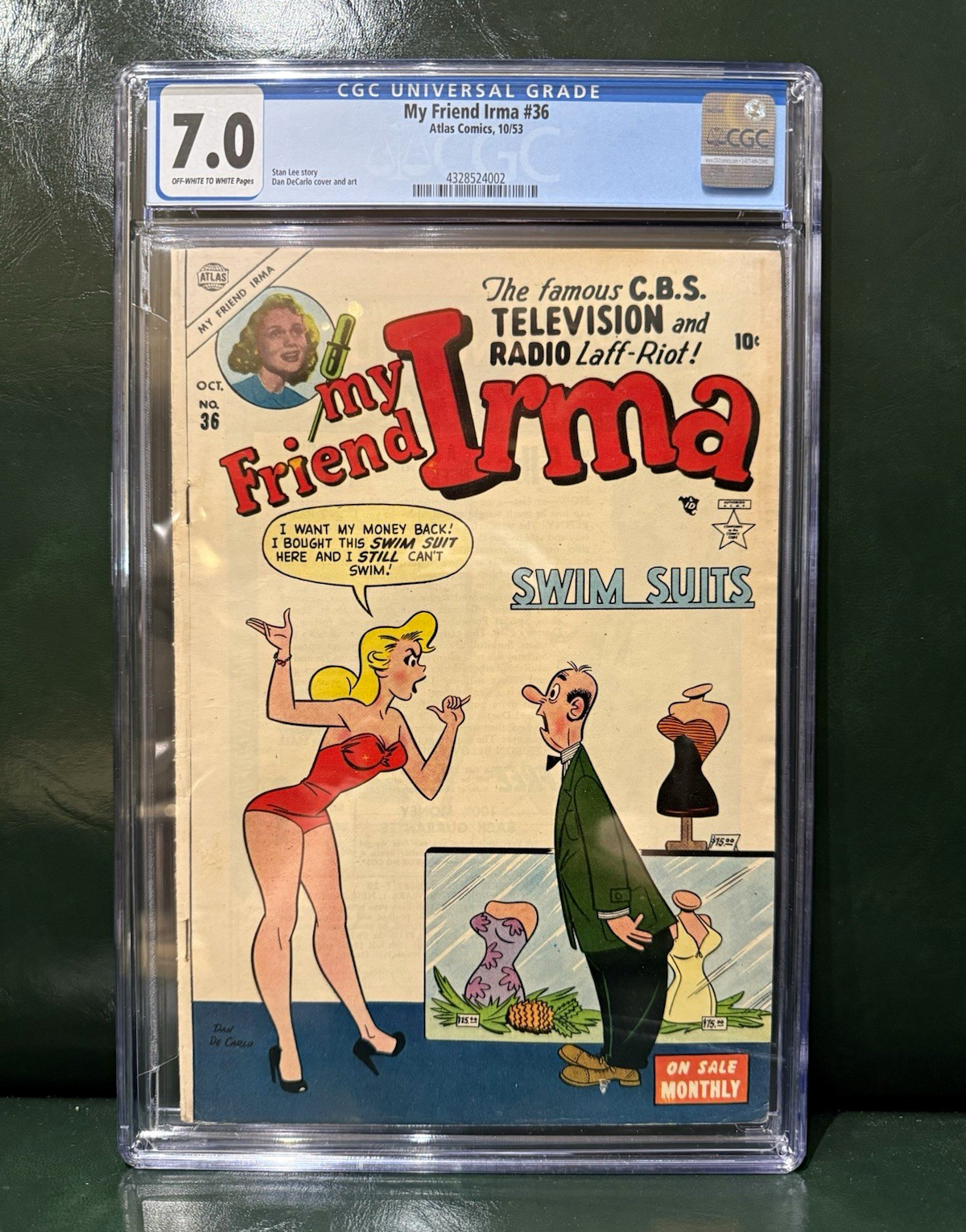 Atlas Comics My Friend Irma #36 (1953) CGC 7.0 Stan Lee  highest grade on census