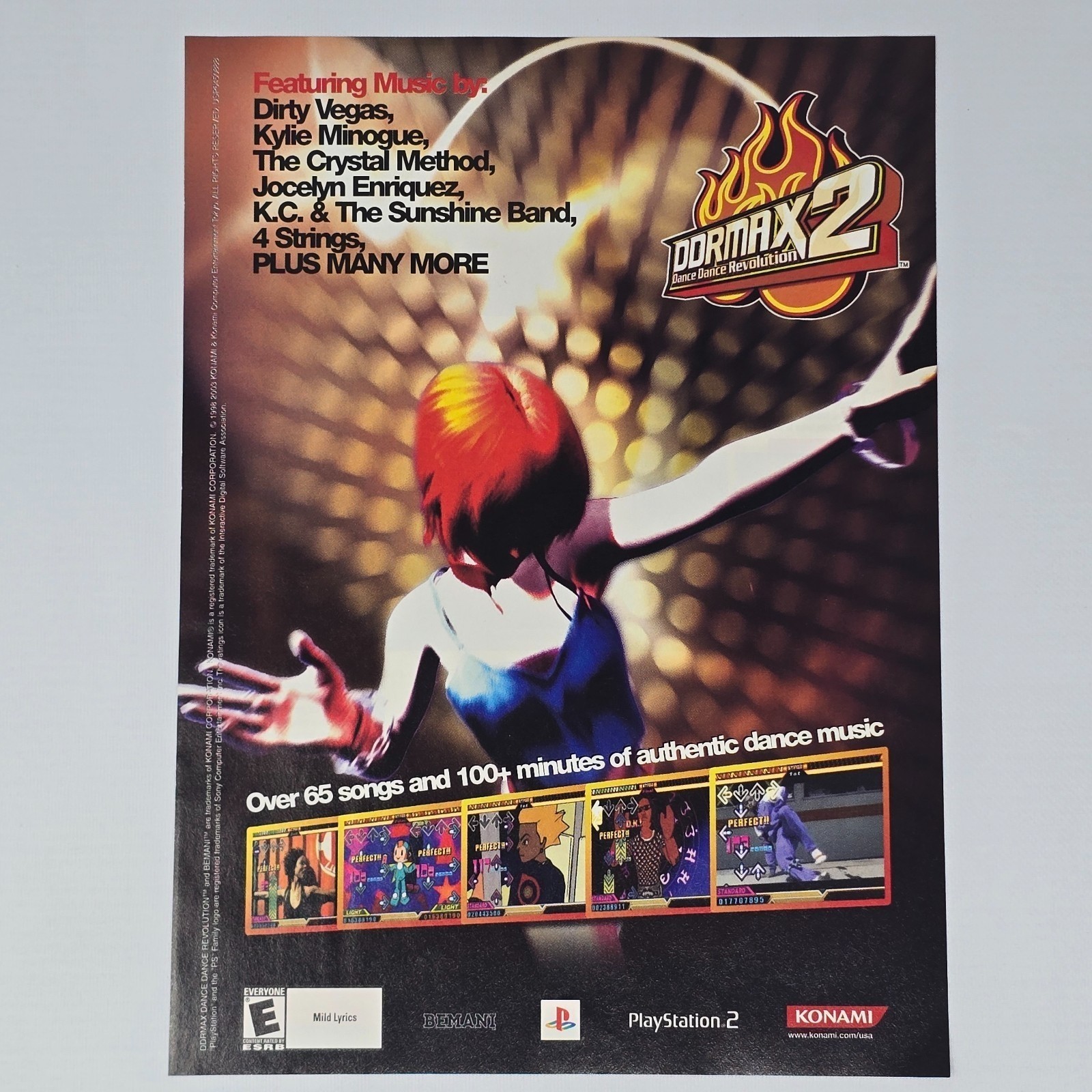 DDR Max 2 Dance Dance Revolution 2 PlayStation 2 PS2 Authentic Magazine Ad
