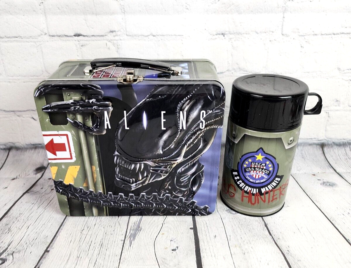 NEW Aliens Movie Lunch Tin Metal Lunch Box Diamond Select Toys w/ Thermos