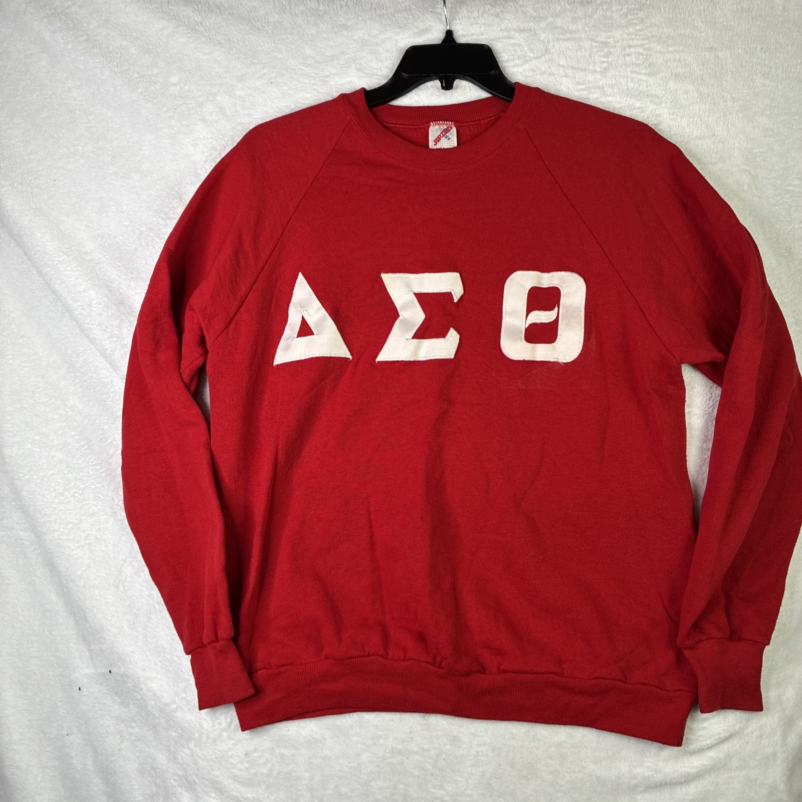 Vintage Jerzees Delta Sigma Theta Sweatshirt XL Red Sorority USA Greek Letters