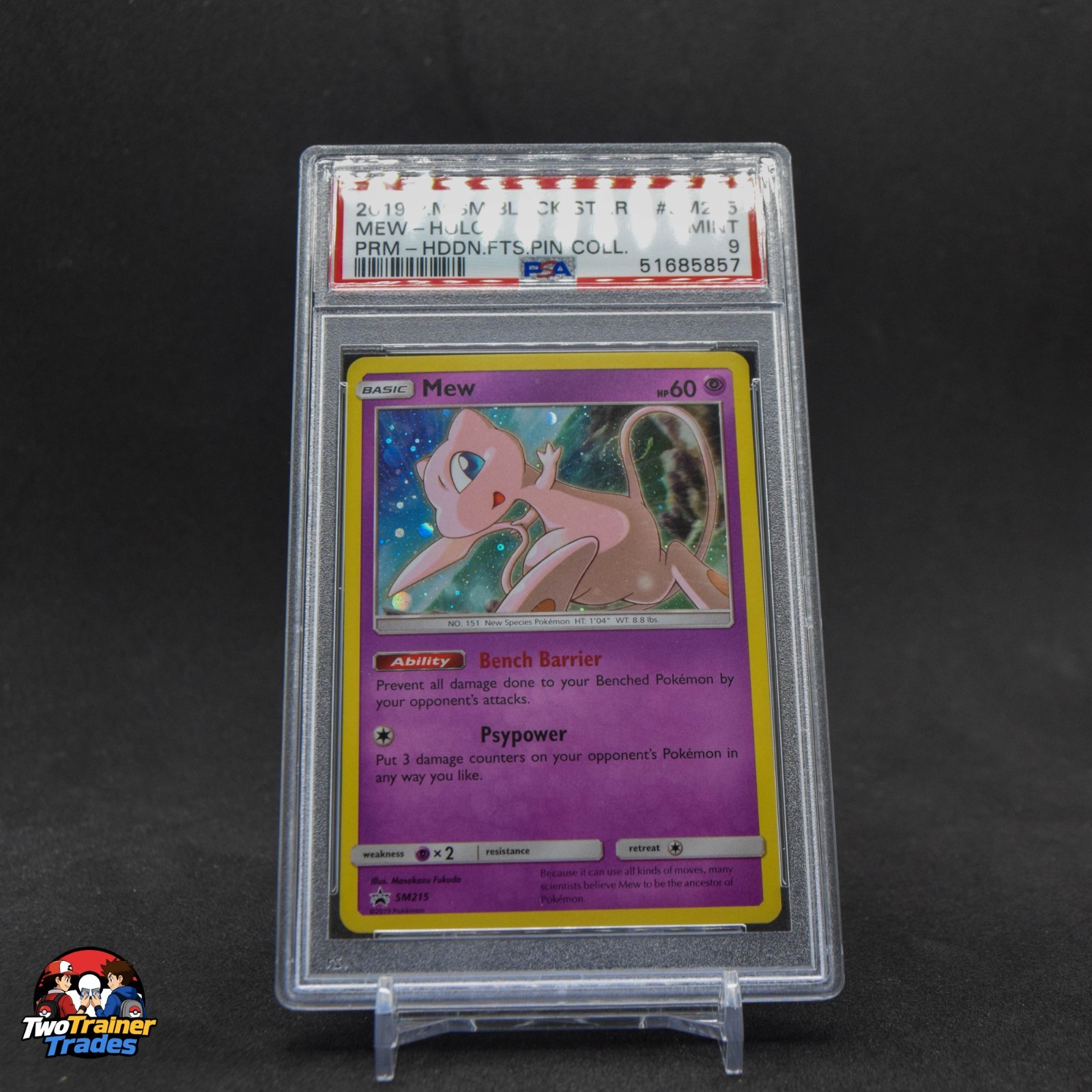 Mew SM215 Hidden Fates Black Star Promo HD Galaxy SWIRL Pokemon PSA 9