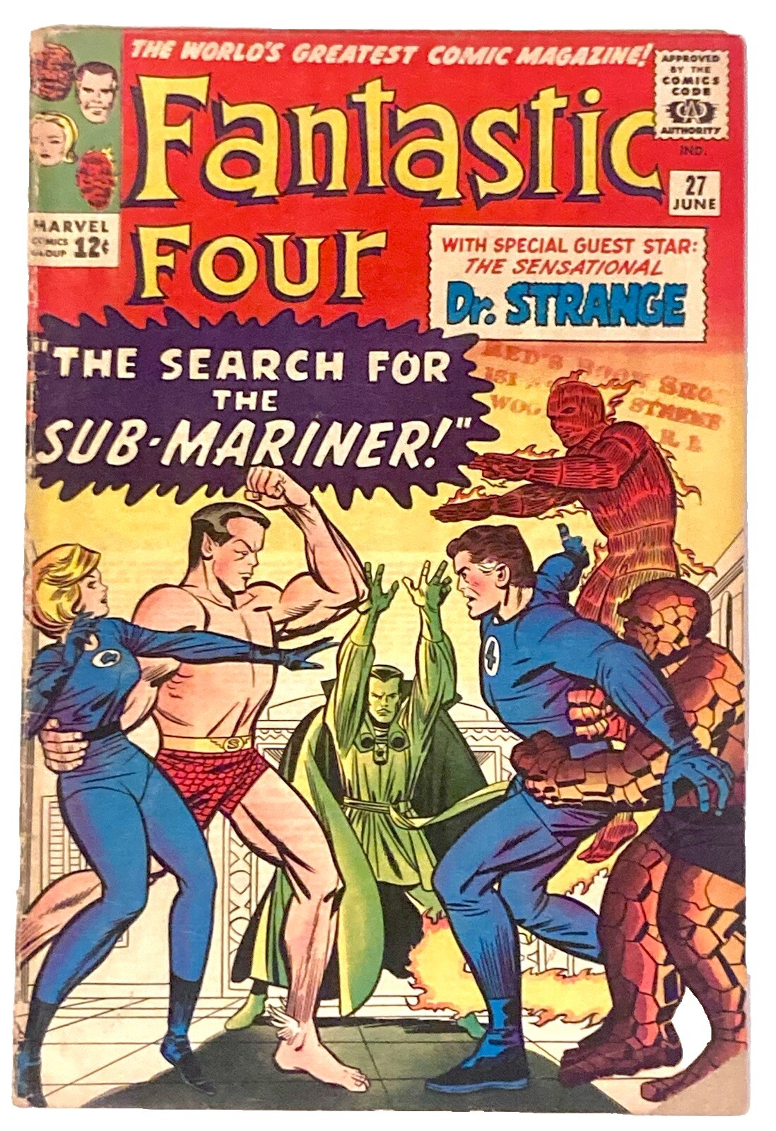 Fantastic Four #27 1964 5.0 VG/F🔑 1st Cover Dr Strange 1st Meet FF Dr Strange