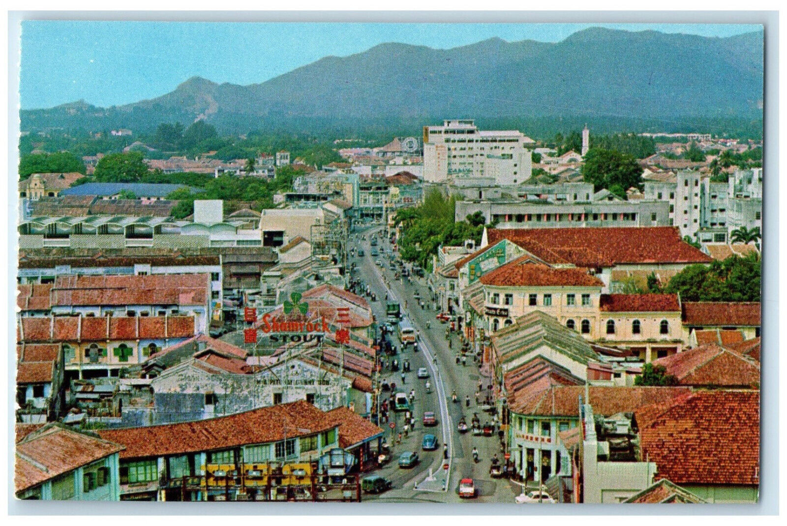 c1960's A Buy Spot of Penang Centre is Penang Road Malaysia Vintage Postcard