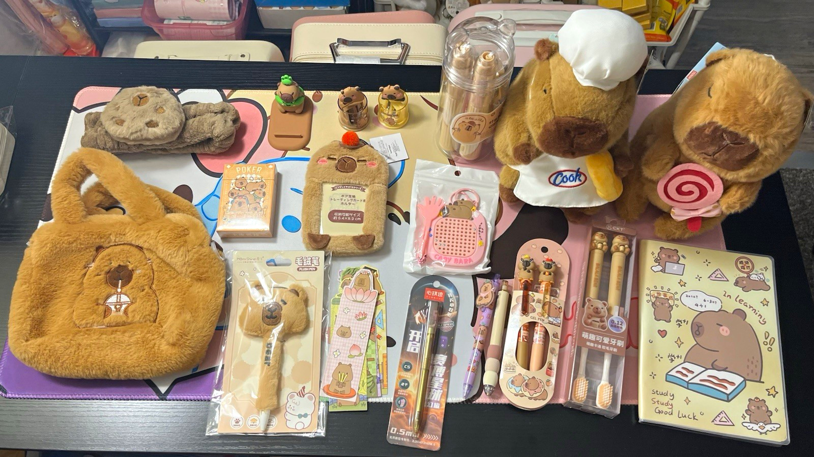 Capybara Character Mixed Lot Plushies, Stationery Set, Jump rope & Phone Holder Capybara Character Mixed Lot Plushies, Stationery Set, Jump rope & Phone Holder