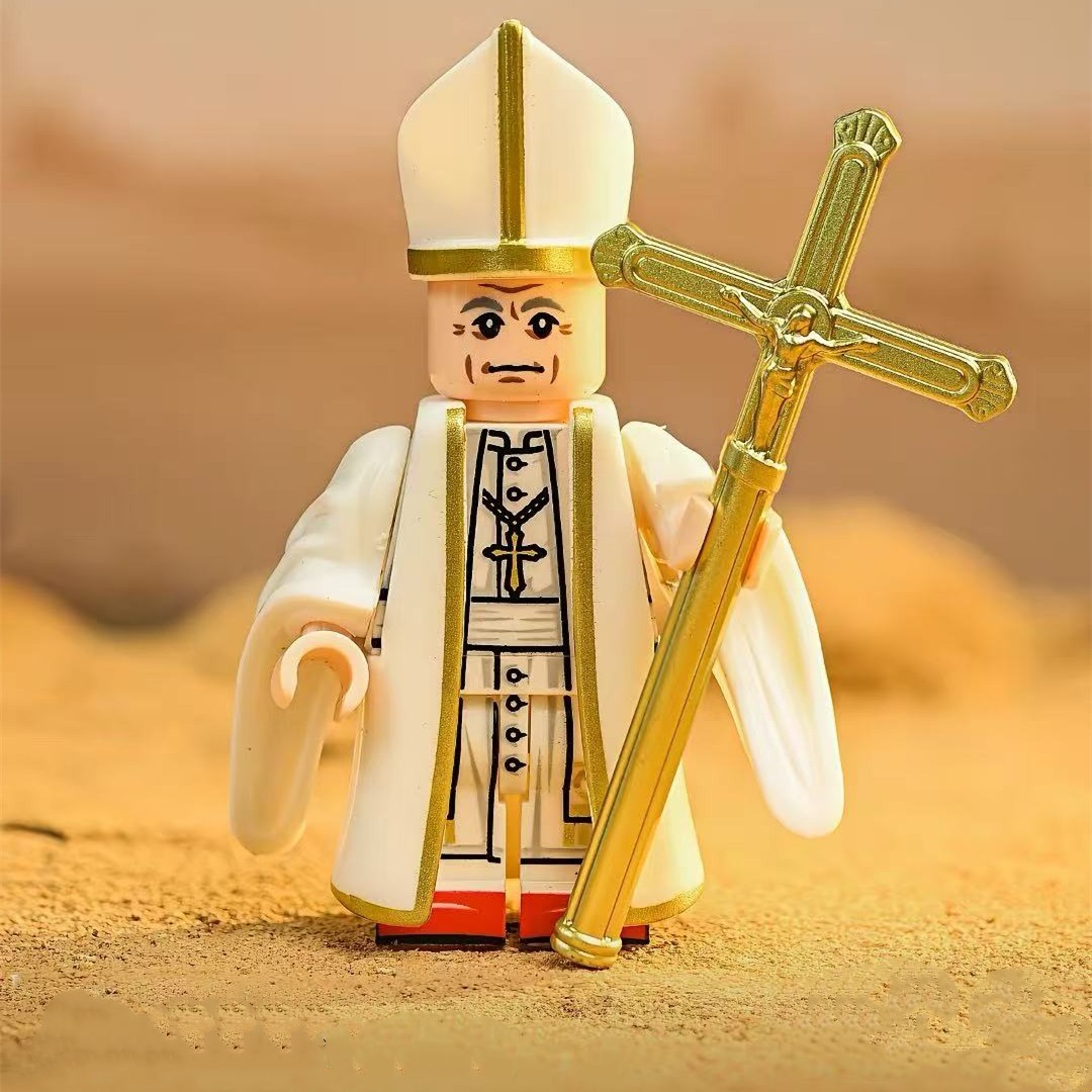 Haute Custom Minifigure Church High Priest Pope Model Building Brick Block toy