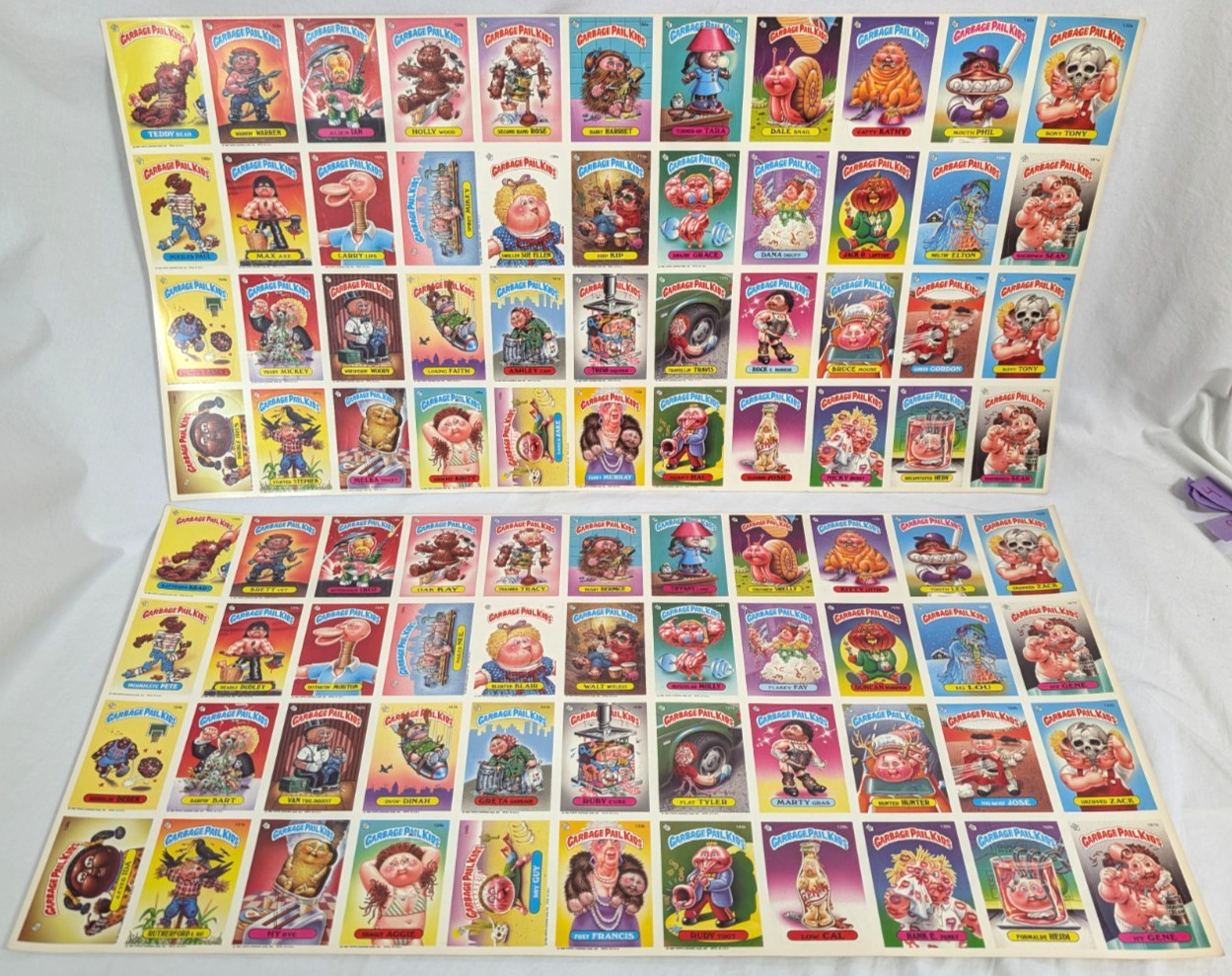 1986 Garbage Pail Kids OS4 Series 4 UNCUT SHEETS a & b Set OAK KAY Checklist GPK