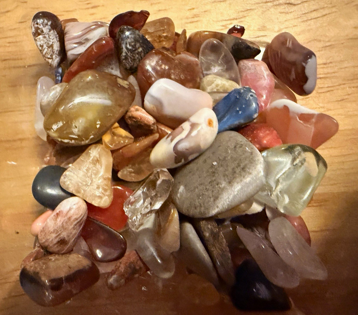 1/4 lb Tumbled Stone Mix Botswana Agate Quartz Carnelian 40+ Polished Crystals