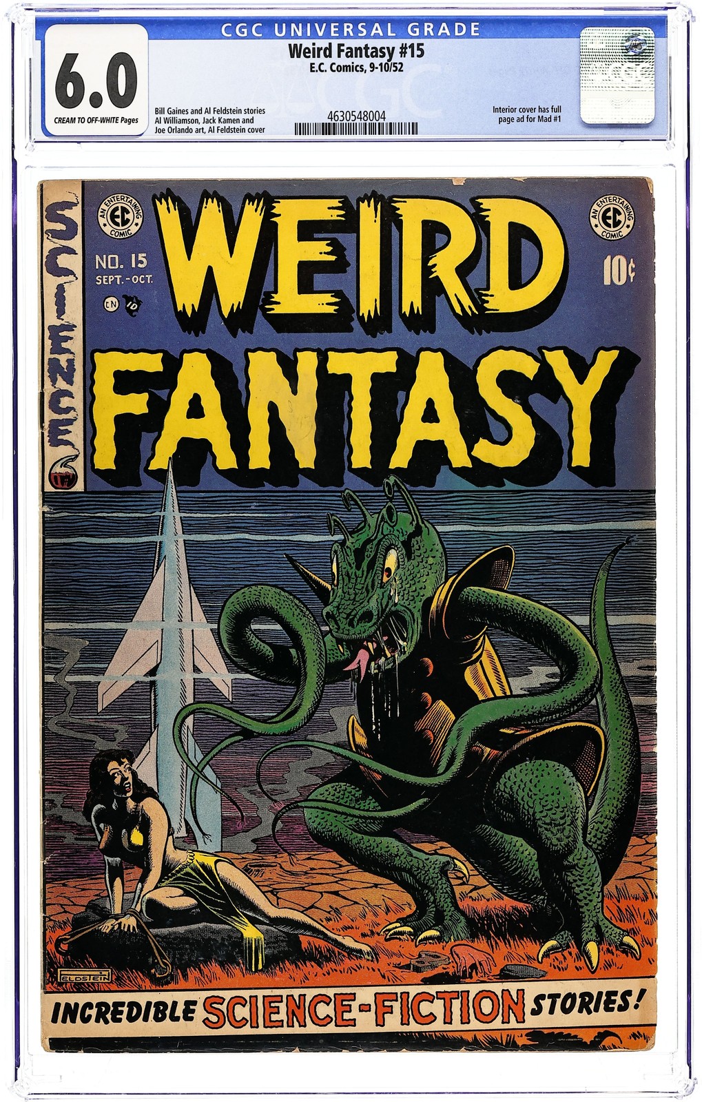 Weird Fantasy #15 CGC 6.0 1952 Canadian 1951 Superior 4630548004