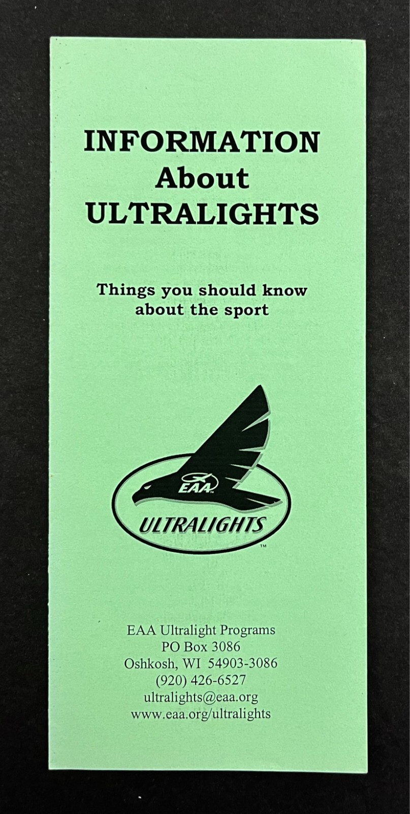 2003 Oshkosh WI EAA Ultralight Programs Pilots Flying Sport Info Vtg Brochure