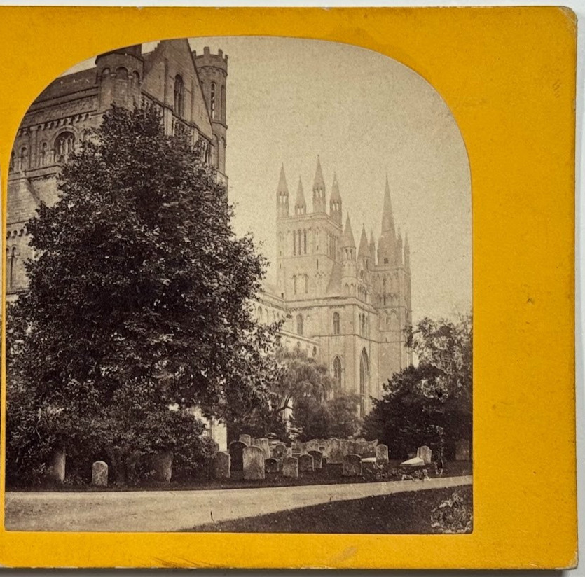 Peterborough Cathedral, Stunning Gothic Architecture & Historic Stereoview Card